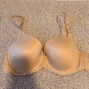 Aerie Lace Trim Strapless Bra - Cream